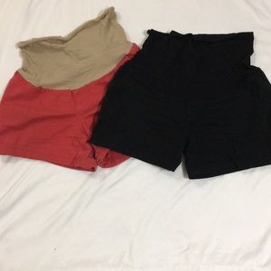 Two pairs of maternity shorts